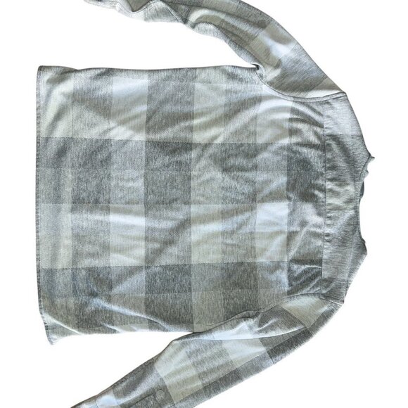 Express| Plaid Hooded Popover Sweater Flannel | Size L - Picture 3 of 5